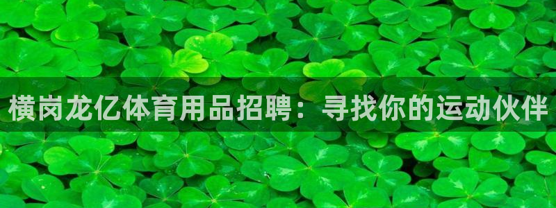 意昂体育4软件：横岗龙亿体育用品招聘：寻找你的运动伙伴